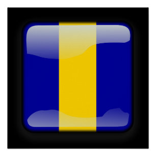 Vlag van Barbados Poster