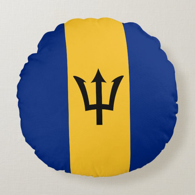 Vlag van Barbados Rond Kussen (Voorkant)