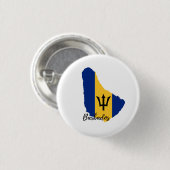 vlag van Barbados Ronde Button 3,2 Cm (Voorkant /achterkant)