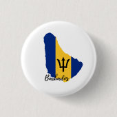 vlag van Barbados Ronde Button 3,2 Cm (Voorkant)