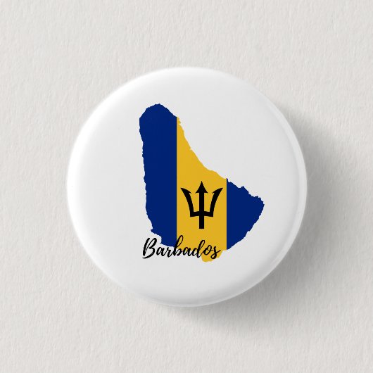 vlag van Barbados Ronde Button 3,2 Cm (Voorkant)