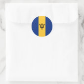 Vlag van Barbados Ronde Sticker (Tas)