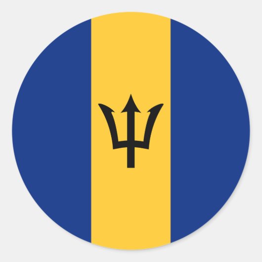 Vlag van Barbados Ronde Sticker (Voorkant)