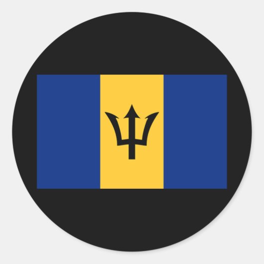Vlag van Barbados Ronde Sticker (Voorkant)