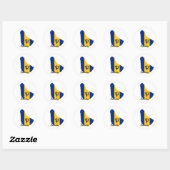 vlag van Barbados Ronde Sticker (Vel)