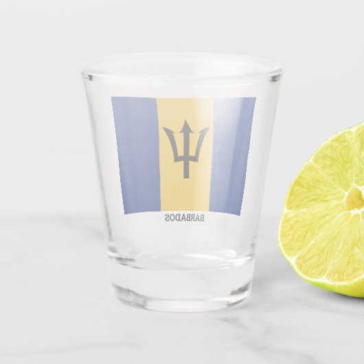 Vlag van Barbados Shot Glas (Achterkant)