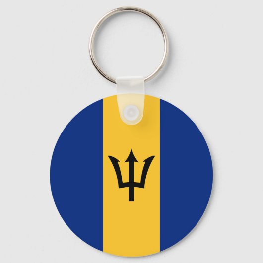 Vlag van Barbados Sleutelhanger (Voorkant)