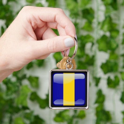 Vlag van Barbados Sleutelhanger (Hand)