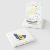 vlag van Barbados Stenen Onderzetter (Zijkant)