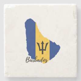 vlag van Barbados Stenen Onderzetter