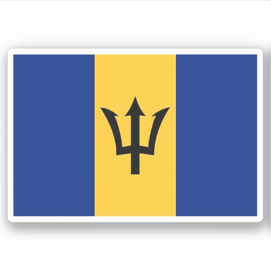 Vlag van Barbados Sticker (Voorkant)