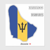 vlag van Barbados Sticker (Vel)