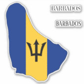 vlag van Barbados Sticker (Voorkant)