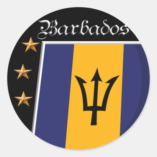Vlag van Barbados stickers (Voorkant)