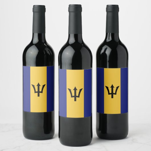 Vlag van Barbados Wijn Etiket (Flessen)