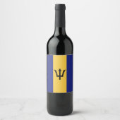 Vlag van Barbados Wijn Etiket (Voorkant)