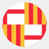 Vlag van Barcelona Ronde Sticker (Voorkant)