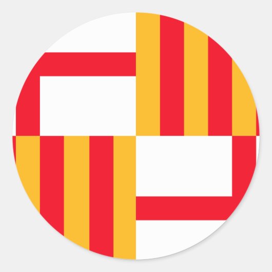 Vlag van Barcelona Ronde Sticker (Voorkant)
