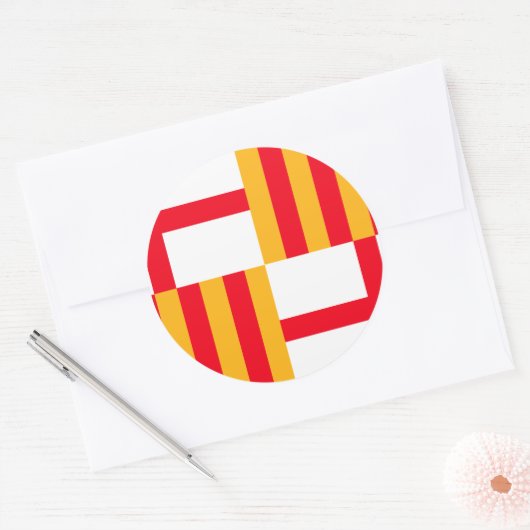 Vlag van Barcelona Ronde Sticker (Envelop)