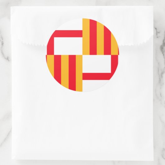 Vlag van Barcelona Ronde Sticker (Tas)