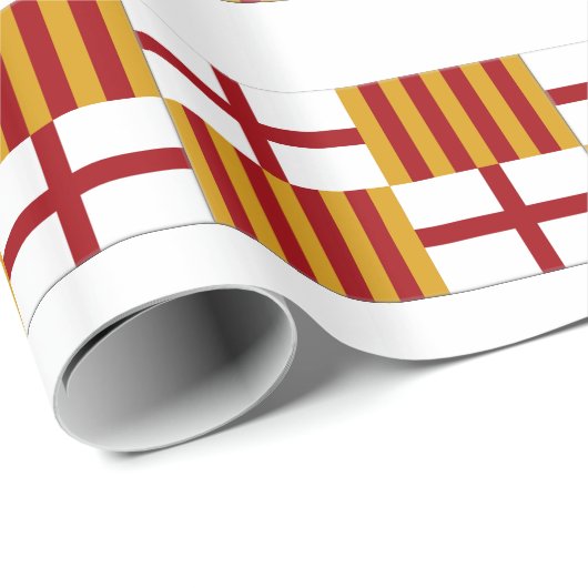 Vlag van Barcelona (Spanje) Cadeaupapier (Rol Hoek)