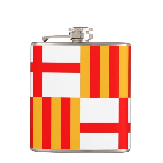 vlag van barcelona spanje heupfles (Voorkant)