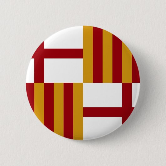 Vlag van Barcelona (Spanje) Ronde Button 5,7 Cm (Voorkant)