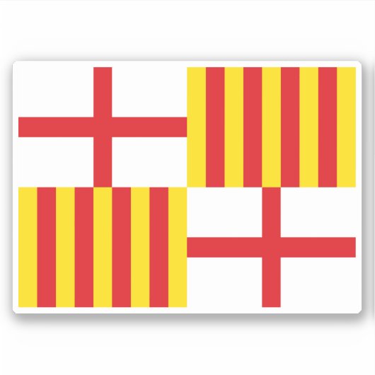 Vlag van Barcelona Sticker (Voorkant)
