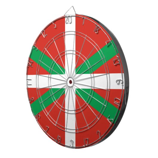 Vlag van Baskenland Dartbord (Voorkant Rechts)