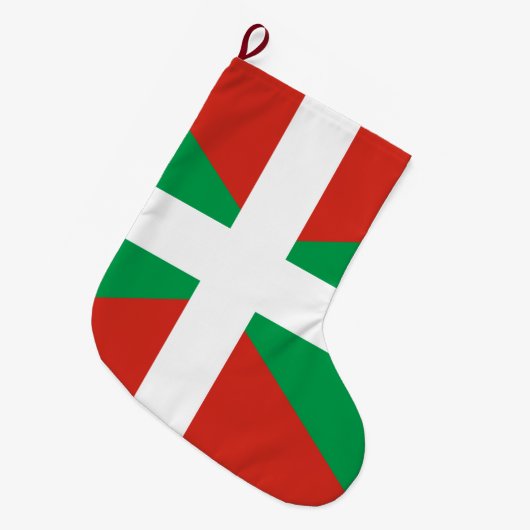 Vlag van Baskenland Grote Kerstsok (Voorkant (Hangend))