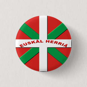 Vlag van Baskenland Ronde Button 3,2 Cm