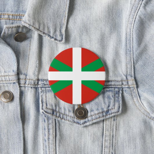 Vlag van Baskenland Ronde Button 7,6 Cm (In situ)