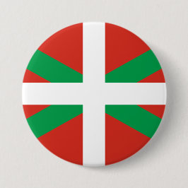 Vlag van Baskenland Ronde Button 7,6 Cm