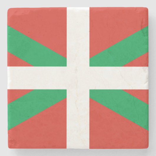 Vlag van Baskenland Stenen Onderzetter (Voorkant)