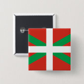 Vlag van Baskenland Vierkante Button 5,1 Cm (Voorkant /achterkant)