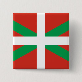 Vlag van Baskenland Vierkante Button 5,1 Cm