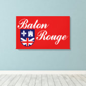 Vlag van Baton Rouge (Louisiana) Canvas Afdruk (Insitu (Houten vloer))