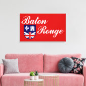 Vlag van Baton Rouge (Louisiana) Canvas Afdruk (Insitu (Woonkamer))