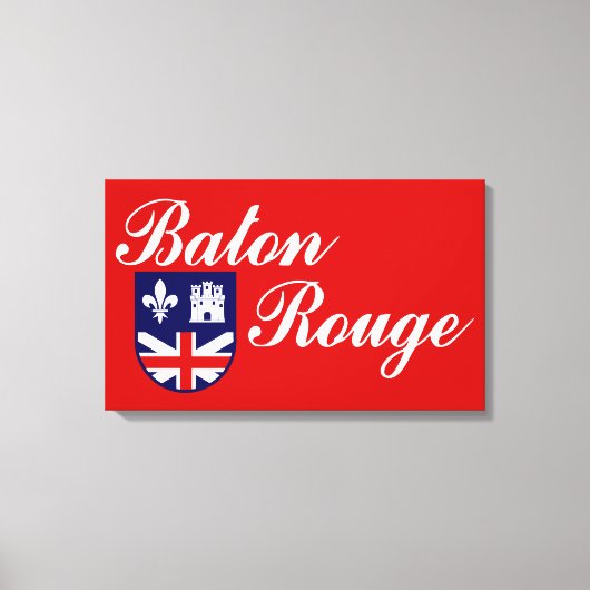 Vlag van Baton Rouge (Louisiana) Canvas Afdruk (Voorkant)