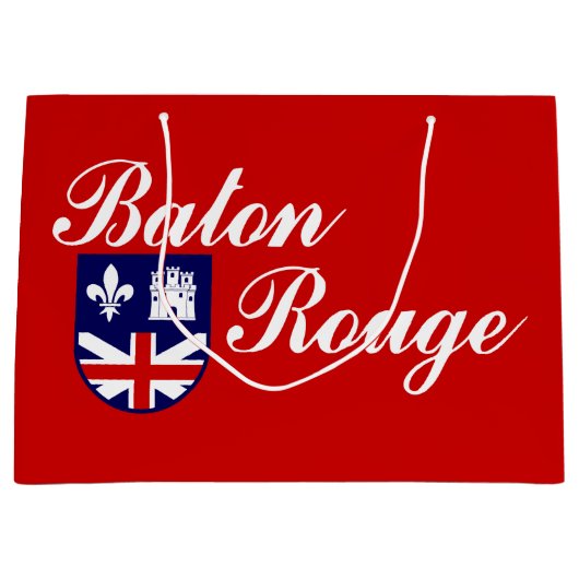 Vlag van Baton Rouge, Louisiana Large Gift Bag Groot Cadeauzakje (Voorkant)