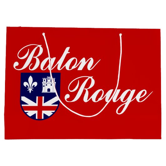 Vlag van Baton Rouge, Louisiana Large Gift Bag Groot Cadeauzakje (Achterkant)
