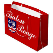 Vlag van Baton Rouge, Louisiana Large Gift Bag Groot Cadeauzakje (Achterkant Gekanteld)