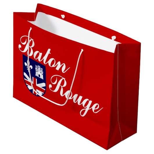 Vlag van Baton Rouge, Louisiana Large Gift Bag Groot Cadeauzakje (Voorkant Gekanteld)