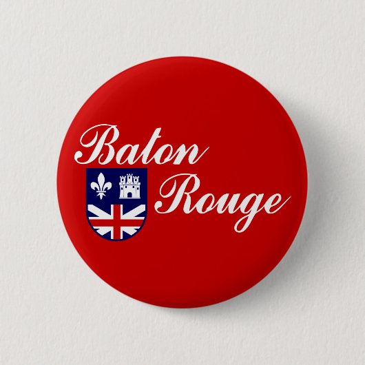 Vlag van Baton Rouge, Louisiana Ronde Button 5,7 Cm (Voorkant)
