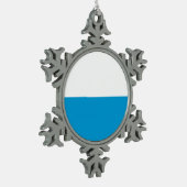 Vlag van Bavaria Snowflake Pewter Kerstormense Tin Sneeuwvlok Ornament (Links)
