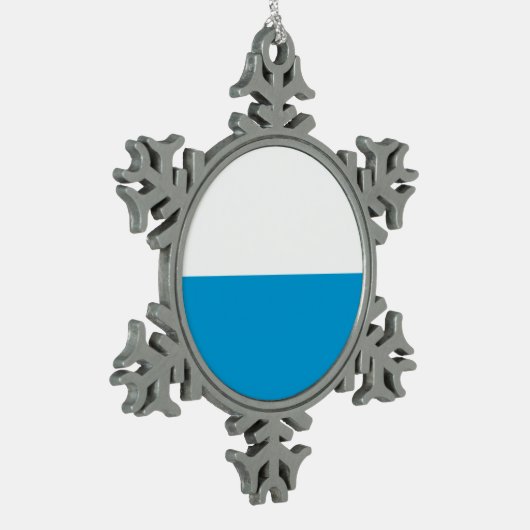 Vlag van Bavaria Snowflake Pewter Kerstormense Tin Sneeuwvlok Ornament (Links)