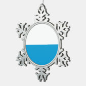 Vlag van Bavaria Snowflake Pewter Kerstormense Tin Sneeuwvlok Ornament (Rechts)
