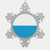 Vlag van Bavaria Snowflake Pewter Kerstormense Tin Sneeuwvlok Ornament (Voorkant)