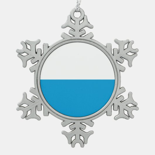 Vlag van Bavaria Snowflake Pewter Kerstormense Tin Sneeuwvlok Ornament (Voorkant)