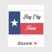 Vlag van Bay City Texas Sticker (Vel)